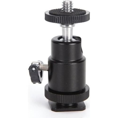 For Camera Tripod LED Light Flash Bracket Holder Mount 1/4 Hot Shoe Adapter Cradle Ball Head with Lock