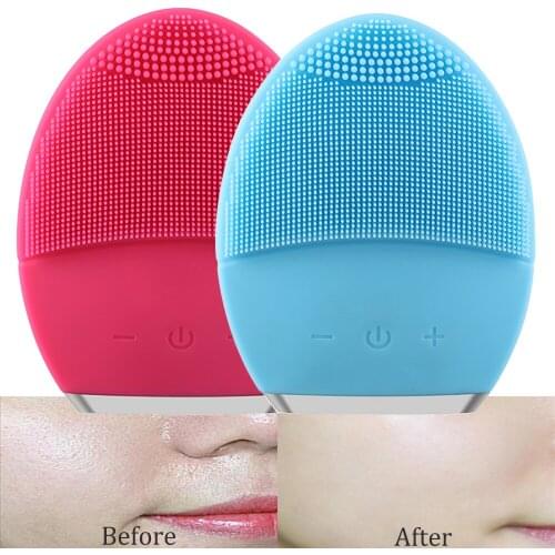 Electric Face Cleansing Brush Silicone Facial Cleanser Cleansing Skin Deep Pore Waterproof Beauty Soft Deep Cleaning Face Brushe