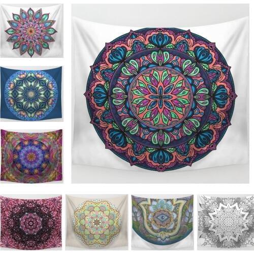 130x150cm Mandala Indian Tapestry Wall Hanging Bohemian Beach Towel Polyester Thin Blanket Yoga Shawl Mat Blanket Home Decor