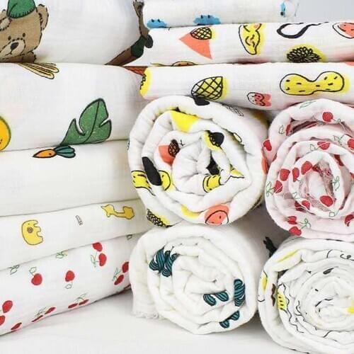 Cotton Fabric For Baby Kids Bibs Double Layer Crepe Natural Yarn Cloth Dress Confortable Soft