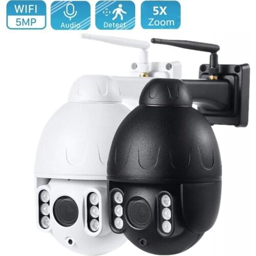 5MP PTZ Wifi IP Camera 1080P Wireless 5X Zoom Auto Cruise Tour Security CCTV Surveillance Camera Two Way Audio H.265 P2P Onvif