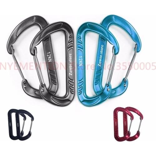 Hammock Carabiner Survial Key Chain Carabine Hook Clip Camping Equipment Paracord Buckles for Outdoor Camping 100pcs
