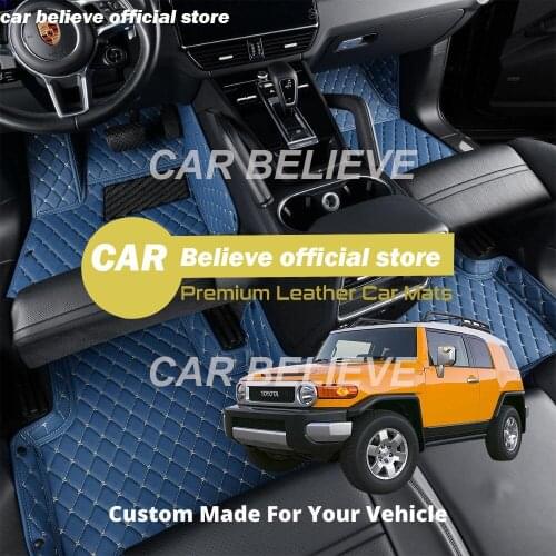 Leather Car Floor mats for Toyota FJ Cruiser 2016 2015 2014 2013 2012 2011 2010 2009 2008 2007 Carpets Rugs Pads Accessories