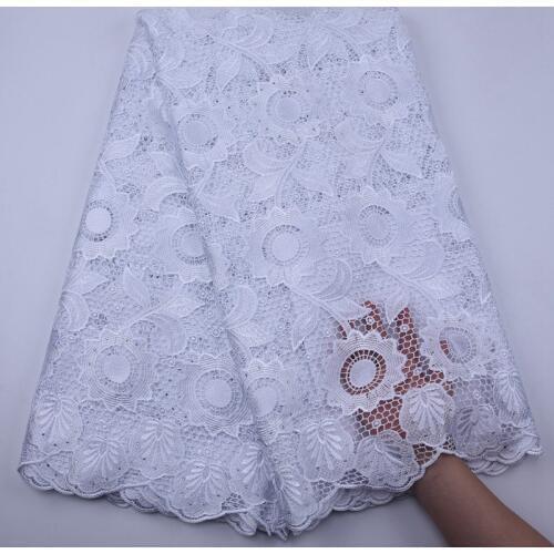 White Lace Fabric African Cord Lace Fabric High Quality 2020 French Guipure Lace Fabric Africa Net Lace Fabric For Wedding S1796