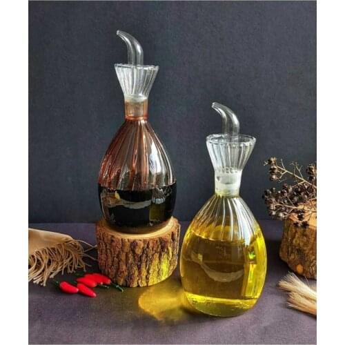 Kitchen Olive Oil Vinegar Storage Bottle Set BBQ Leakproof Dispenser Container For Salad Kitchenware Gravy Boats Set of 2