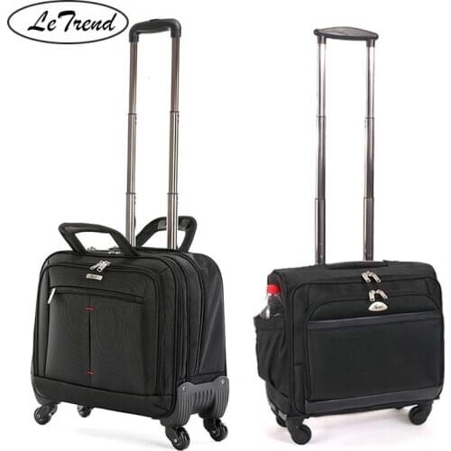 LeTrend Business computer Rolling Luggage Spinner Men Suitcase Wheels 18 inch Carry on Trolley Travel Bags laptop bag