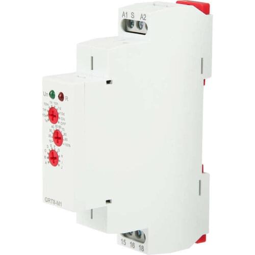 Din Rail Multifunction Timer Relay GRT8 M1 Multifunctional Delay Time Relay with 10 Functions DIN Rail Mount AC 220V Delay Relay
