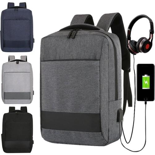 Men 15.6 Inch Laptop Backpacks School Fashion Travel Bags USB / Headphone Charging Port College Computer Day Pack Rucksack New