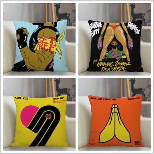 Musife Major Lazer Pillowcase Custom Square Pillow Cover Case Zipper Pillowcase 35*35,40*40,45*45cm Drop Shipping