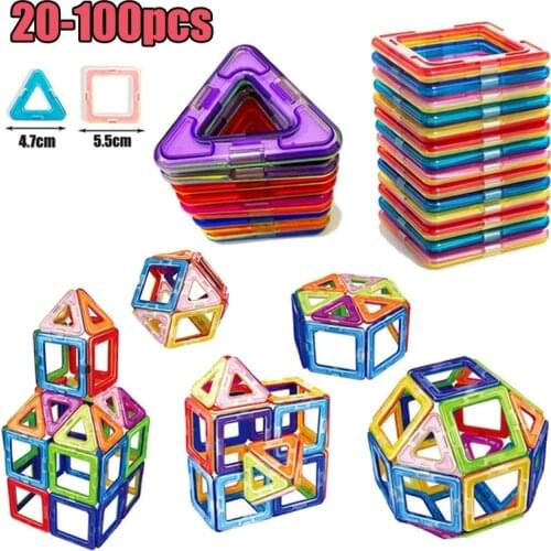 New Magnetic Designer Construction Toys Magnet Building Blocks Triangle Square Bricks Magnetic Toys for Children Gifts