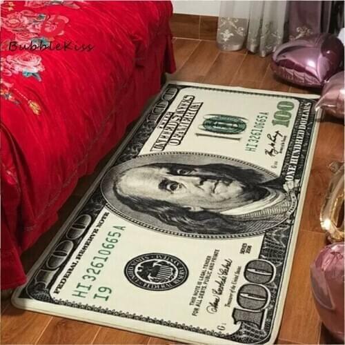 Bubble Kiss Creative Retro Dollar Carpets For Living Room Bedroom Decor Rug Porch Corridor Long Carpet Personality Bedside Mat