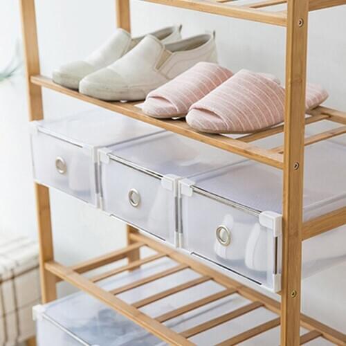 Transparent Shoe Box Storage Shoe Boxes Thickened Dustproof Shoes Organizer Box Can Be Superimposed Combination Shoe Cabinet