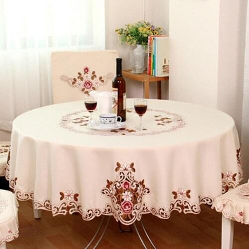 Rectangle Pastoral Embroidered Floral Pattern Tablecloth Table Cloth Home Decor Wedding Flower Chair Cover Home Textile