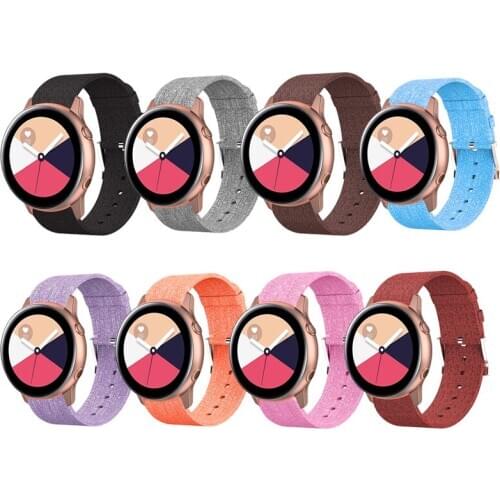 20mm 22mm Woven Fabric Strap Band with Classic Buckle for Samsung Galaxy Watch Active 2 40mm 44mm Replacement bands