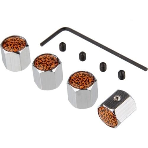 Leopard Print Tire Valve Caps Cover Anti-Theft Universal Car Tyre Wheel Tires Air Valve Stems Caps Autos Trucks Bikes Valves Cap