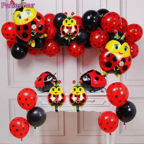 Ladybug Theme Party Decor Ballons Ladybug Foil Balloons Walking Ladybug Balloons for Ladybug Birthday Party Decorations Supplies