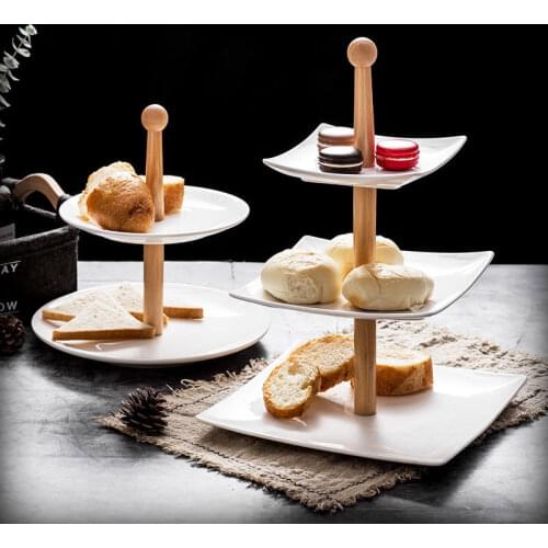 Modern Double/three-layer Ceramic Cake Stand Pastry Fruit Tray Candy Dried Fruit Storage Rack Display Tray Party Home Decoration