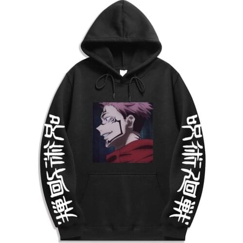 Japan style Anime Jujutsu Kaisen Gojou Satoru print Hoodies Graphic Men Hoodie Winter Warm Streetwear Harajuku Sweatshirts Male