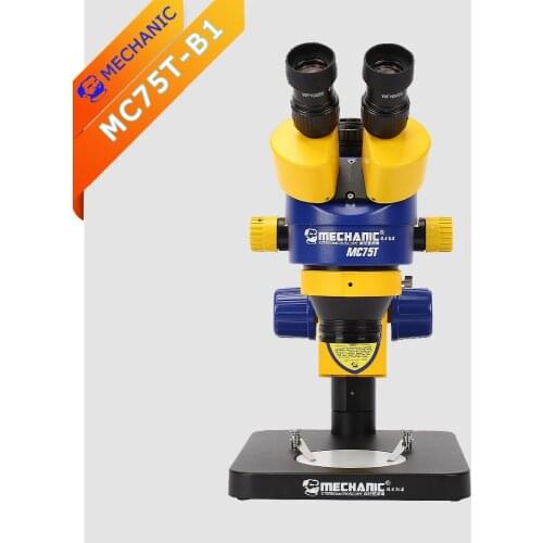 Trinocular Stereo Microscope MECHANIC MC75T-B1 0.7-4.5X Continuous Zoom PCB Mobile Phone Repair Inspection Platform