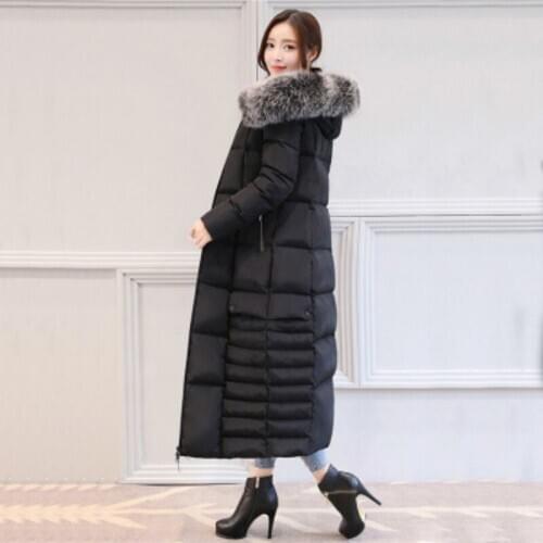 Winter Coat Female Fashion Thick Womens Down Jacket + Real Fox Fur Collar Red Slim Long Warm Duck Donw Jackets 18190