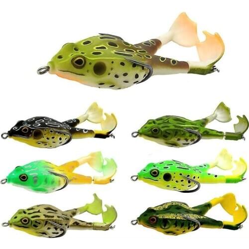 1pcs Soft Bait Silicone Wobblers Frog Fishing Lures Double Jigging Artificial Bait Topwater