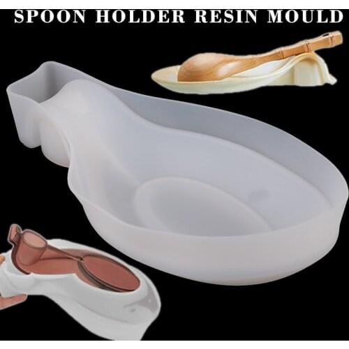 1Pc Spoon Silicone Mould Fruit Candy Plate Mold Spoon Holder Epoxy Resin Mold Food Display Tool Utensil Tray Handmade DIY Craft