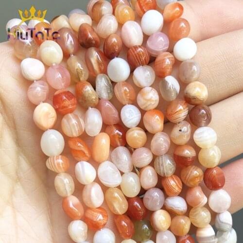 5-7mm Natural Irregular Red Persian Stripe Agates Loose Spacer Beads For Jewelry Making DIY Necklace Bracelet Accessories 15"