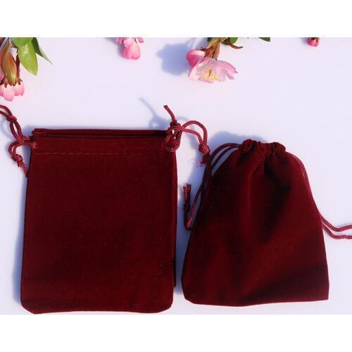 500pcs/lot Mini Dark Red Velvet Bags 7*9cm Pouches Jewelry/MP3 Packing Bags Christmas/Candy/Wedding Gift Bags Free Shipping