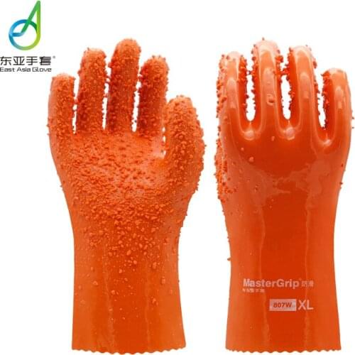 807 anti-skid household gloves anti-slip waterproof oil-resistant plastic gloves