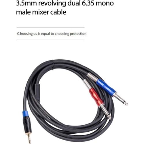 1.8/3/5M Audio Cable 3.5mm To Double 6.35mm Aux Cable 2 Mono 6.5 Jack To 3.5 Male For Phone To Mixer Amplifier 6.35 Adapter