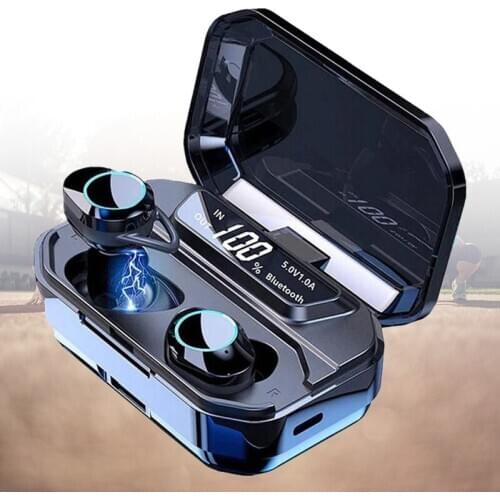 Fitness TWS Wireless 5.0 Headphones Mini In-Ear Sports Stereo Earphones Earbuds Ipx6 Waterproof With Multi-Functional 3300mAh