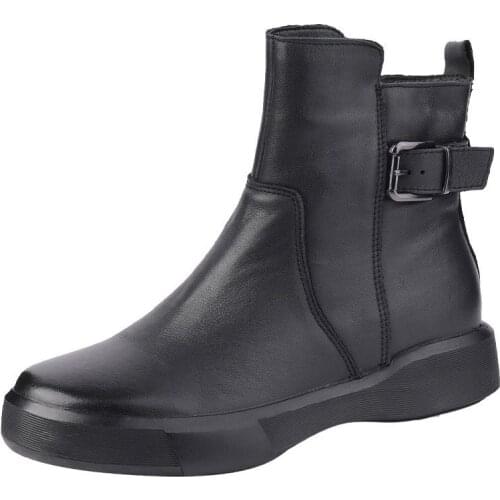 New Embroidery Pointed Toe Chelsea Boots Women Genuine Leather Chunky Heels Western Boots Woman Cowboy Short Boots Woman