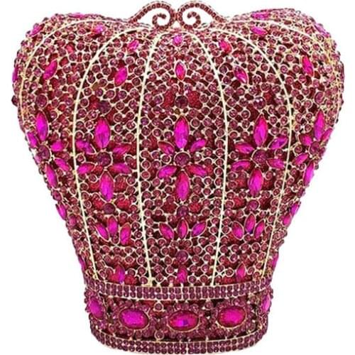 Lady Red/Purple/Pink/Green/Gold Color Rhinestone Clutch Purse Wedding Bridal Party Bag Clutches Bags Mini Coin Wallet Purses