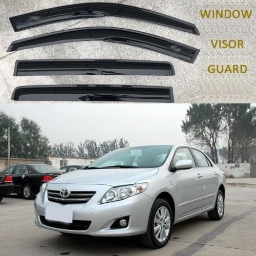 For Toyota Corolla Plastic Window Visor Vent Shades Sun Rain Deflector Guard 4PCS/SET For Corolla 2007 2008 2009 2010 2011 2013