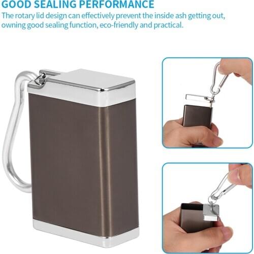Smoke Ash Tray Mini Ashtray Outdoor Keychain Metal Pocket Holder Portable Ash Holder Zinc Alloy Durable Ash Can With Lid