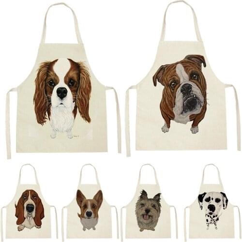 Dachshund Dog Cartoon Sausage Printed Sleeveless Apron Kitchen Stain Resistant Pinafore WomenS Home Cooking Baking Waist Bib