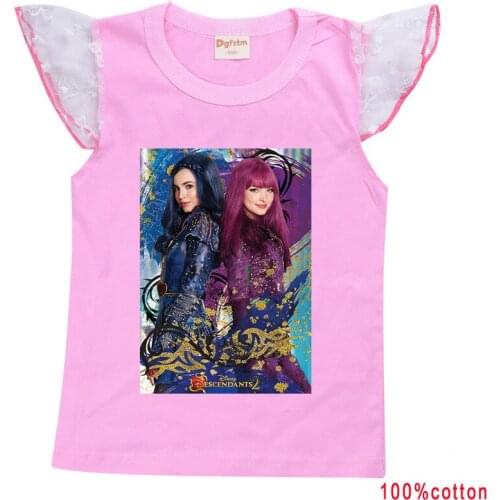 Cotton Girls T-Shirt Summer Vest Fitness Stretch Workout Sleeveless Tank Tops Summer Casual Loose Pink Descendants3 Sportswear