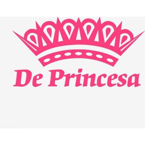 Spanish Version De Princesa Princess Crown Wall Sticker Small Computer Stickers Car Style Decals Window Decor Home Decoration