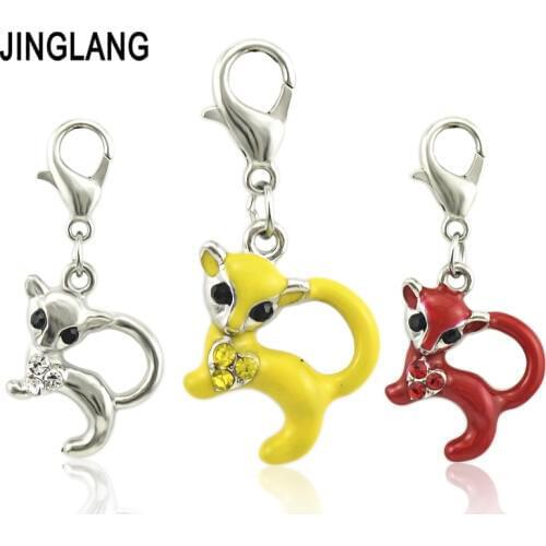 JINGLANG Animal pendant alloy enamel Charm DIY accessories of necklace bracelet headdress Wholesale 50 Pieces