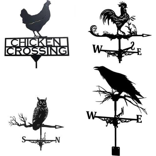 Stainless Steel Weather Vane with Animal Figurine Garden Stake Ornament