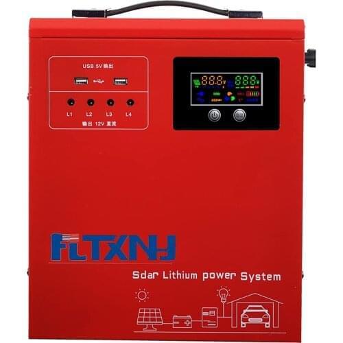 30Ah 60Ah100Ah 12VDC Solar Lithium Battery Integrated Machine, Multifunctional Portable PWM Pure Sine Wave Inverter 220VAC O