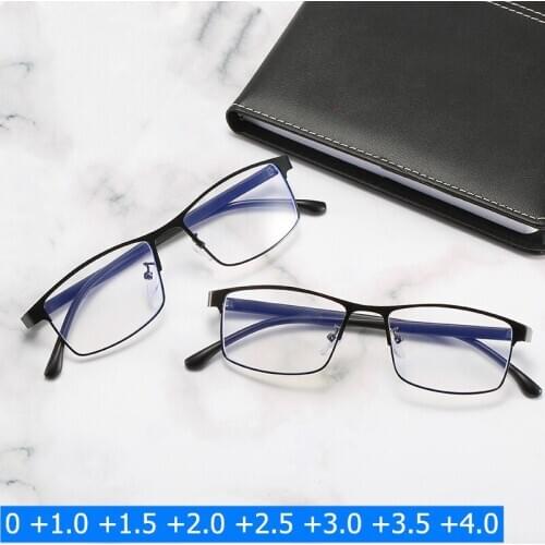 Stainless Steel Men Business Reading Glasses for Reader Mens Presbyopic optical Glasses +1.0 1.5 2.0 2.5 3 3.5 4.0