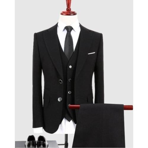 2020 Men Suits Blazer Slim Single Breasted Business Formal Dress Waistcoat Wedding Office Set Blazer Big Size