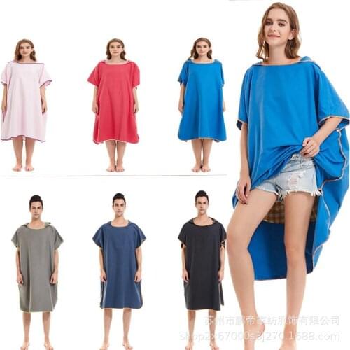 OLIVE HOME Microfiber Soft Quick Dry Poncho Towel Surf Beach Wetsuit Changing Bath Robe With Hood Watersports Activities