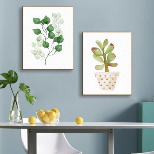 Minimalist Flower DIY Painting By Numbers For Adult And Children Potted Green Plants Canvas Paintings Home Decor New Year Gift