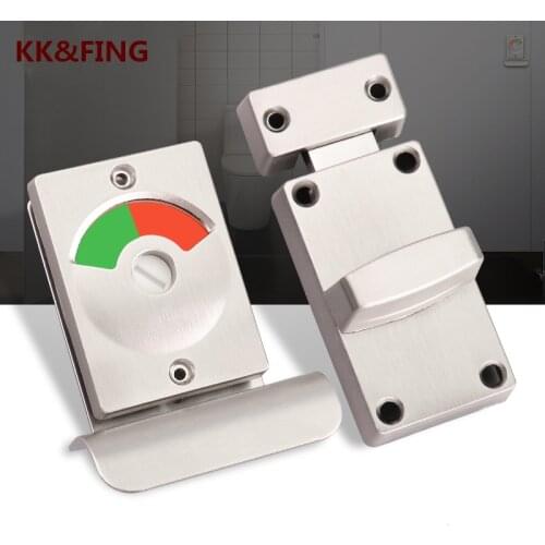 KK&FING 1PC Toilet Toor Lock Display Red And Green Indicator Lock Partition Public Toilet Stainless Steel Bolt Lock