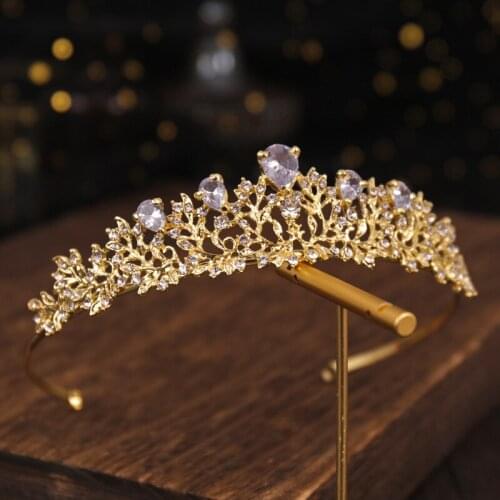 New Luxury Baroque Rhinestone Bridal Crown Tiaras Zircon Crystal Diadem Tiaras Bride Headbands Wedding Hair Accessories Gift