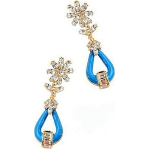 2021 New Arrival Fashion Jewelry Wholesale Flower Pendant Earrings Crystal Earrings For Women