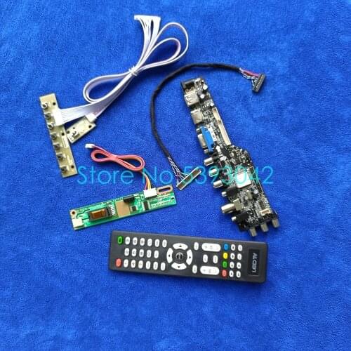 Fit QD15TL07 Rev.01/Rev.02/Rev.03 1CCFL DVB-C/T 30-Pin LVDS digital signal 3663 AV USB 1280*800 display controller card kit