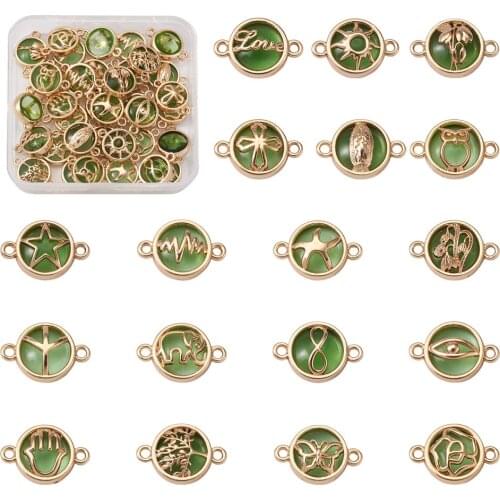 36pcs Crystal Glass Links Connectors Flower Butterfly Tree Owl Love Dangle Charms for DIY Bracelet Necklace Jewelry Making
